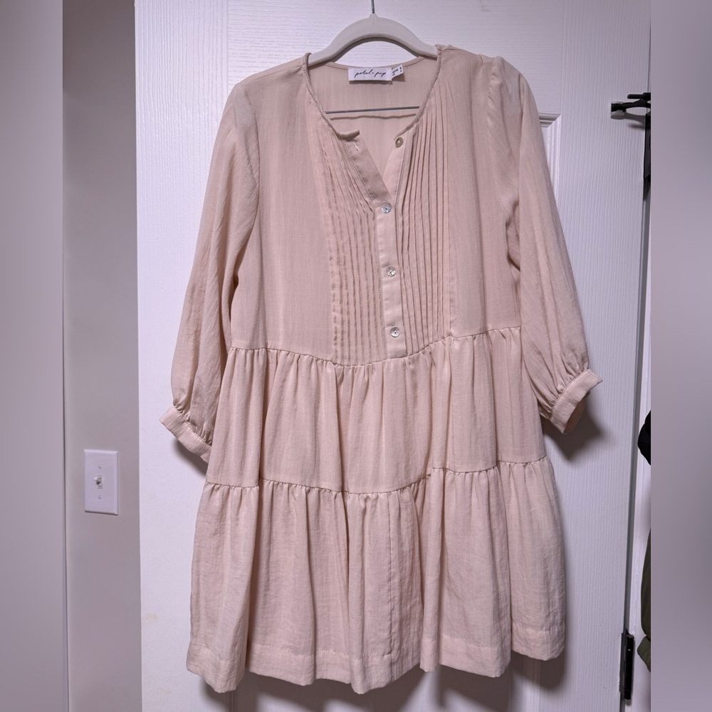 Petal & Pup Blush Pink Button-Front Dress